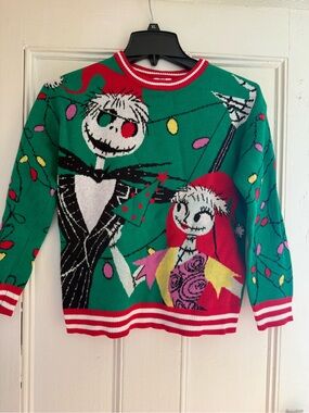Disney Crewneck Sweater with Jack & Sally Holiday Nightmare Before Christmas